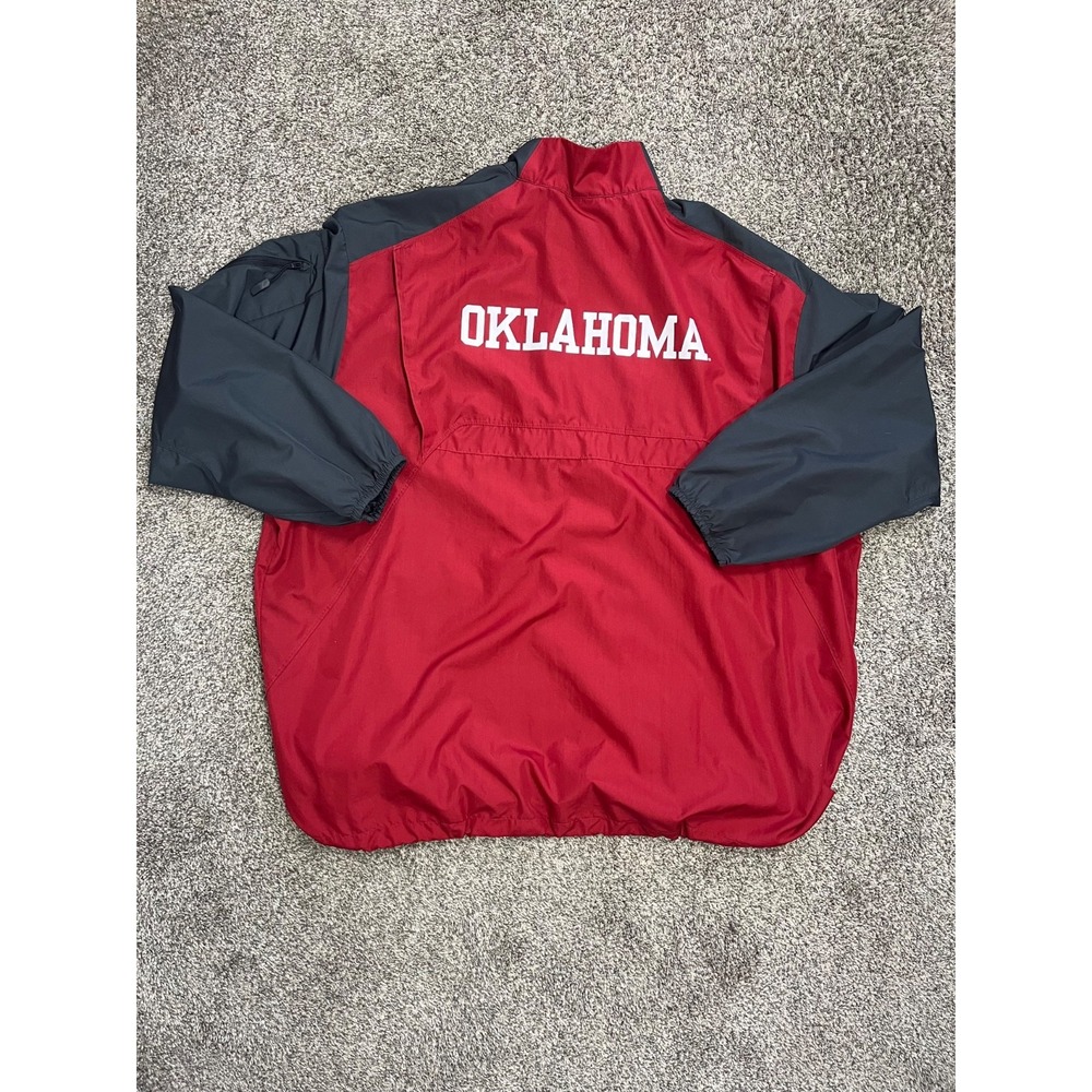 Oklahoma University Sooners Pullover Jacket Mens 2XL Red Nike Storm Fit 1/4 Zip